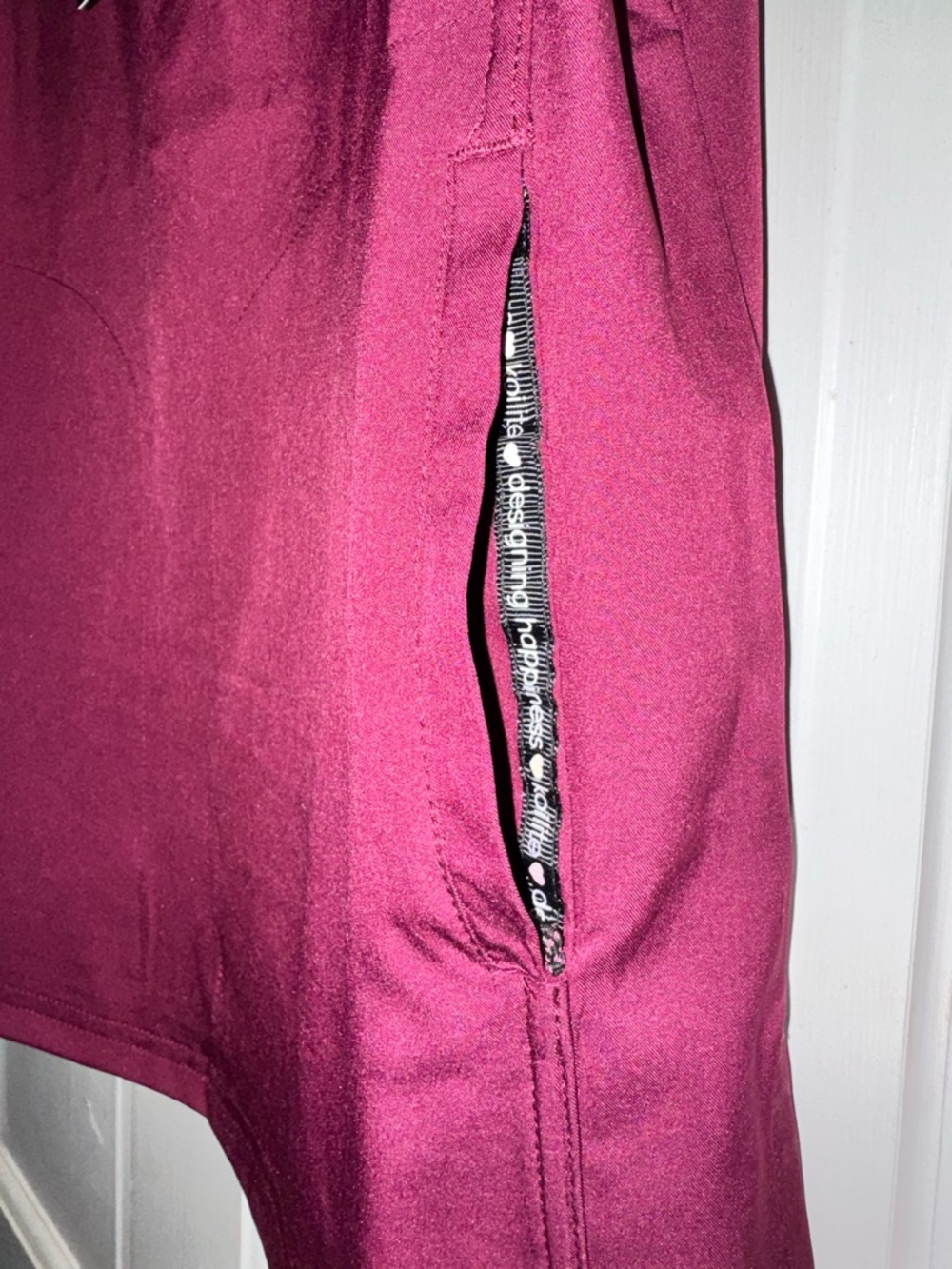 Koi Lite Women's Short Sleeve Scrub Top in Wine - Picture 7 of 11